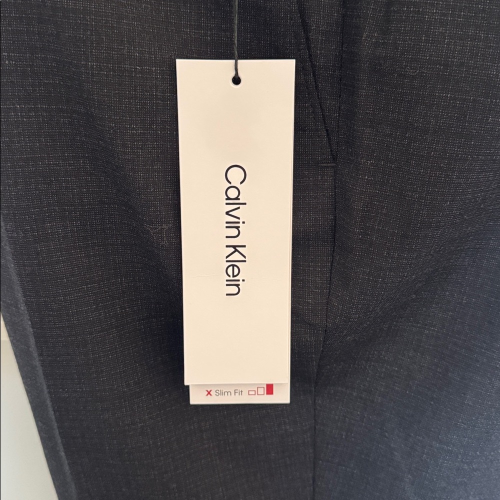 New Calvin Klein Mens Slim Fit Casual Trouser Pants, Charcoal, NWT, 38 x 30 - Picture 3 of 5